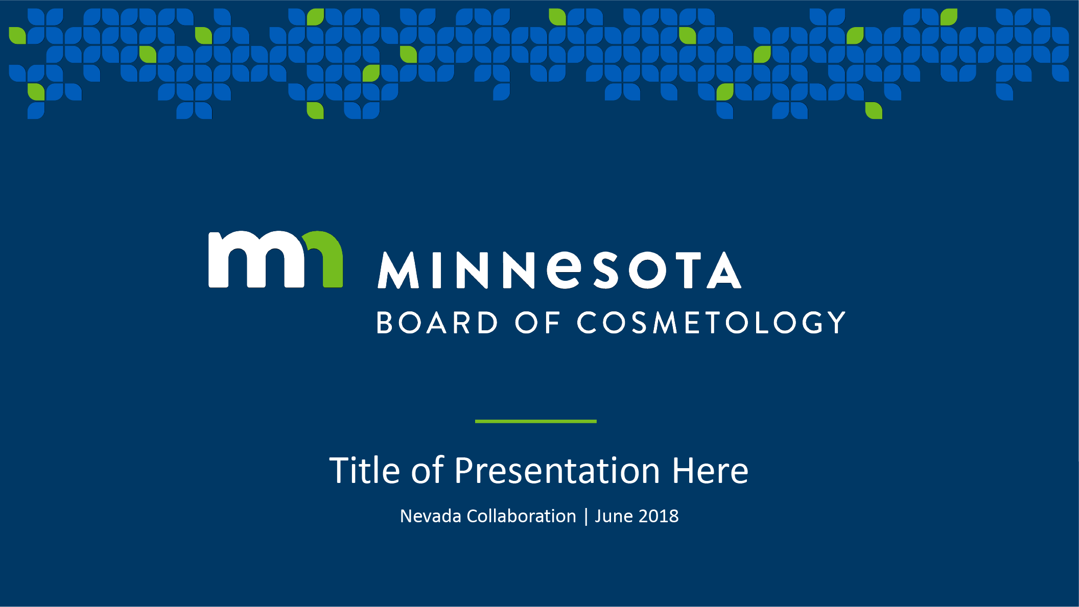 Minnesota Board of Cosmetology powerpoint title slide